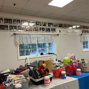 Various items on a table that would be actioned off.