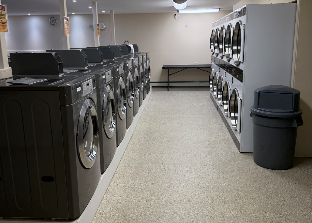 Campground laundry room with modern washers and dryers