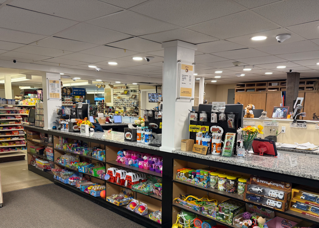 Friendly Beaver Campground store stocked with essentials and snacks